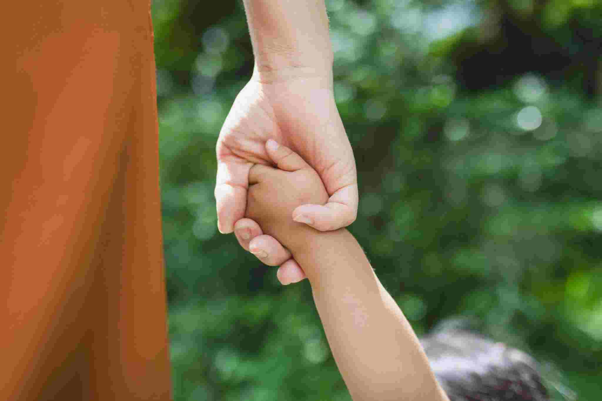 When do toddlers hold your hand? 